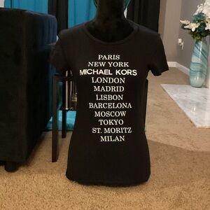 Michael Kors Black Short-Sleeve Logo City List Tee